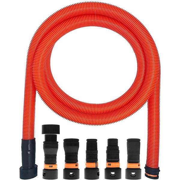 VPC 16-ft Dust Collection Extension Hose for Shop Vacuums - Tool Adapter Set