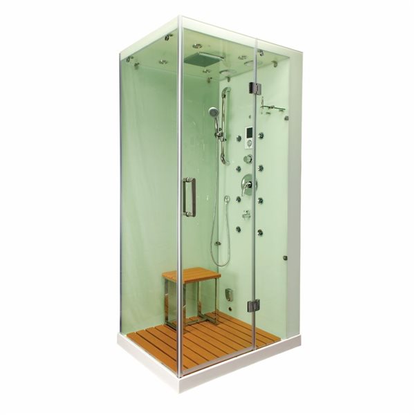 Avora Bath Jupiter White 1-piece 31 x 43 x 86-in Steam Shower - Right-Hand Drain