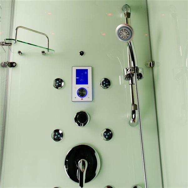 Avora Bath Jupiter White 1-piece 31 x 43 x 86-in Steam Shower - Right-Hand Drain