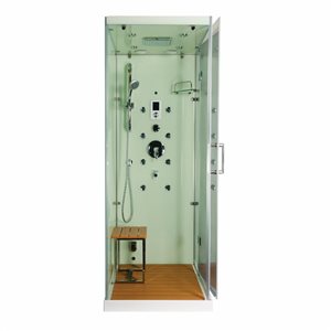 Avora Bath Jupiter White 1-piece 31 x 43 x 86-in Steam Shower - Right-Hand Drain