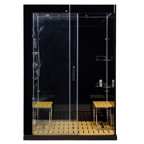 Avora Bath Venus Black 59 x 32 x 86-in Steam Shower - Left-Hand Drain