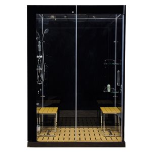 Avora Bath Venus Black 59 x 32 x 86-in Steam Shower - Left-Hand Drain