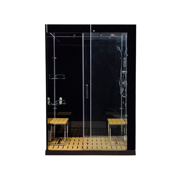 Avora Bath Venus Black 1-piece 59 x 32 x 86-in Steam Shower-Right-Hand Drain