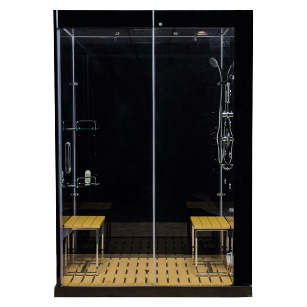 Avora Bath Venus Black 1-piece 59 x 32 x 86-in Steam Shower-Right-Hand Drain