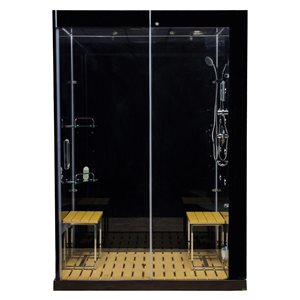 Avora Bath Venus Black 1-piece 59 x 32 x 86-in Steam Shower-Right-Hand Drain