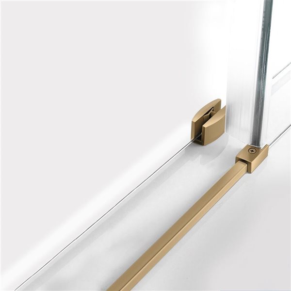 Turin Vertiges 72 x 40 x 75-in Semi-Frameless Sliding Corner Shower Door with Clear Glass - Brass