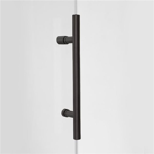 Turin Vertiges 48 x 32 x 75-in Semi-Frameless Sliding Corner Shower Door with Clear Glass - Oil Rubbed Bronze