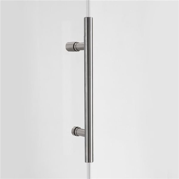 Porte de douche pour coin Vertiges de Turin coulissante sans cadre 72 x 40 x 75 po, verre clair, nickel