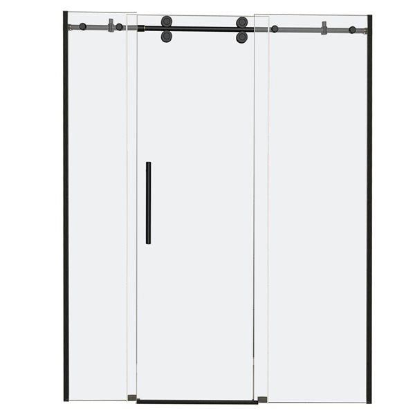 Turin Horizon 72 x 75-in Semi-Frameless Sliding Alcove Shower Door with Clear Glass - Oil Rubbed Bronze