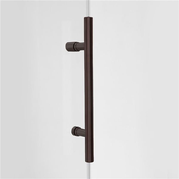 Porte de douche pour alcôve Horizon de Turin coulissante sans cadre 72 x 75 po, verre clair, bronze