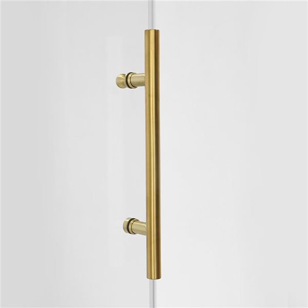 Porte de douche pour coin Vertiges de Turin coulissante sans cadre 48 x 36 x 75 po, verre clair, laiton