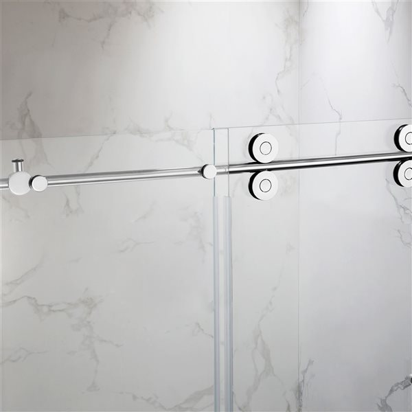 Felyl 76 X 48-in Frameless Sliding Shower Door - Chrome Hardware