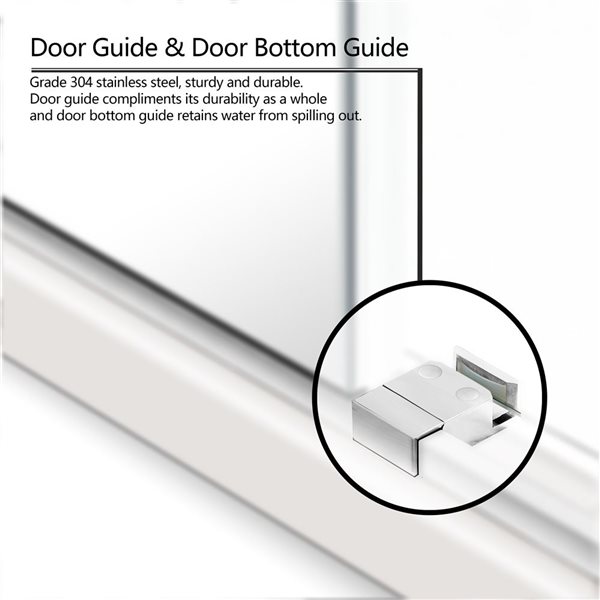 Felyl 76 X 48-in Frameless Sliding Shower Door - Chrome Hardware