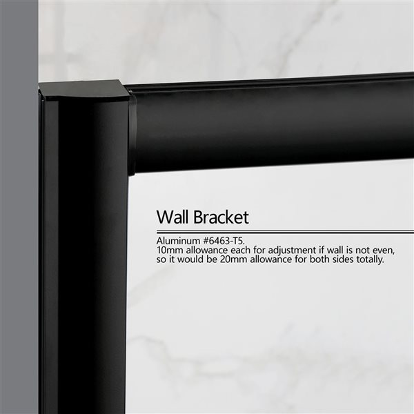 Felyl 72 X 60-in Framed Track Sliding Shower Door - Matte Black Hardware