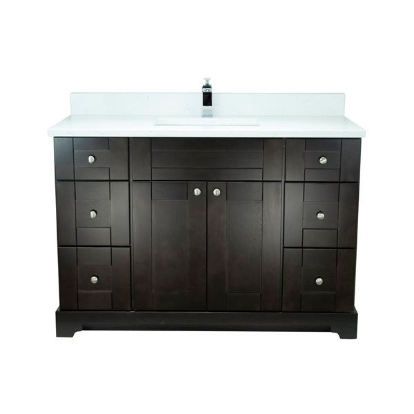 Lukx Bold Damian 42-in Espresso Single Sink Bathroom Vanity - Carrera ...