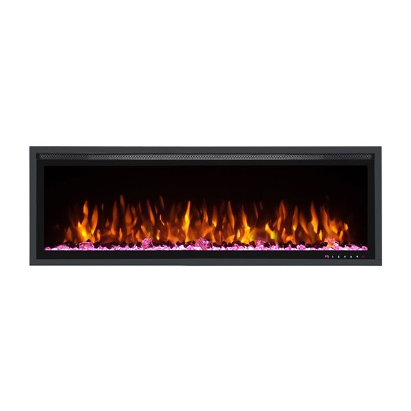 Huntington Fireplaces Sparkling 49.75-in Black Fan-forced Electric Fireplace