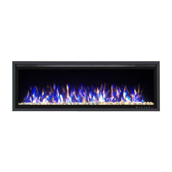 Huntington Fireplaces Sparkling 49.75-in Black Fan-forced Electric Fireplace