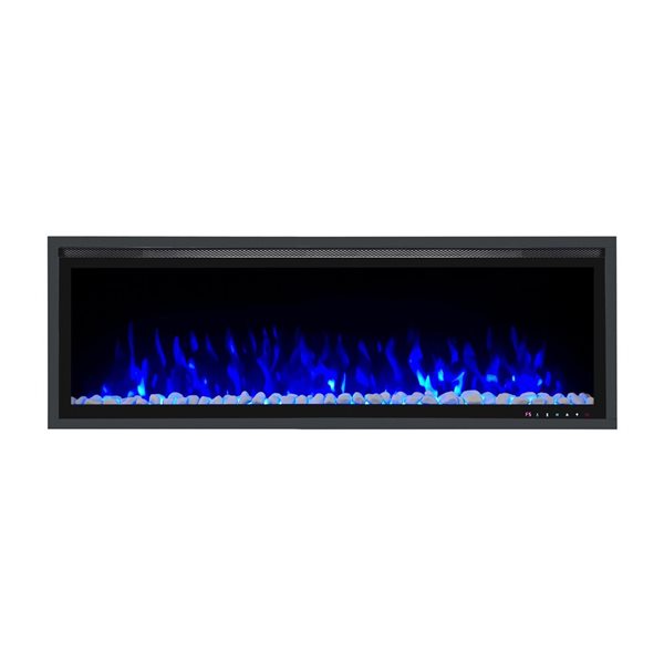 Huntington Fireplaces Sparkling 49.75-in Black Fan-forced Electric Fireplace