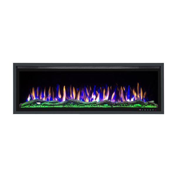 Huntington Fireplaces Sparkling 49.75-in Black Fan-forced Electric Fireplace