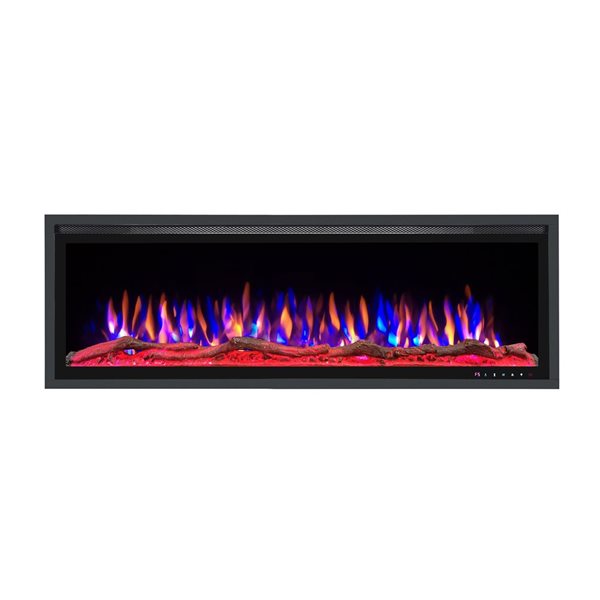 Huntington Fireplaces Sparkling 64.75-in Black Fan-forced Electric Fireplace