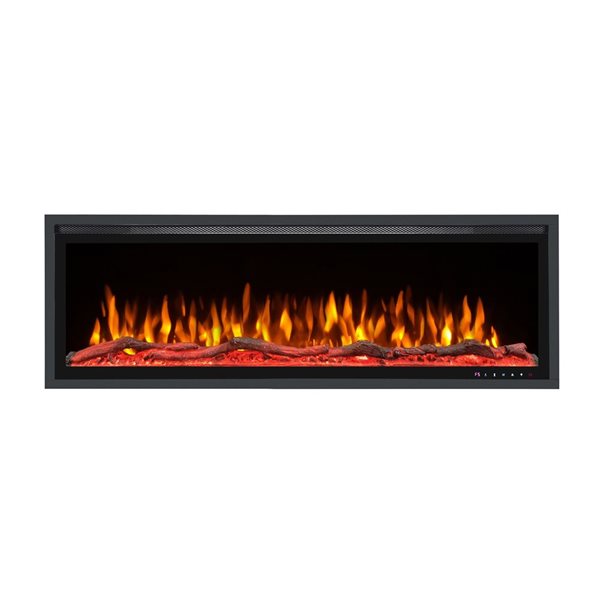 Huntington Fireplaces Sparkling 64.75-in Black Fan-forced Electric Fireplace