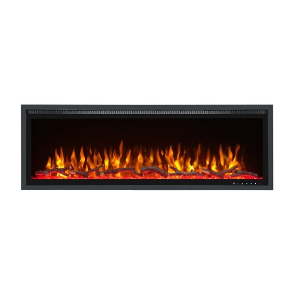 Huntington Fireplaces Sparkling 64.75-in Black Fan-forced Electric Fireplace