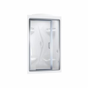 Maax Paro White 36 x 50 x 85.25-in Steam Shower Kit Chrome Door Left Hand Seat