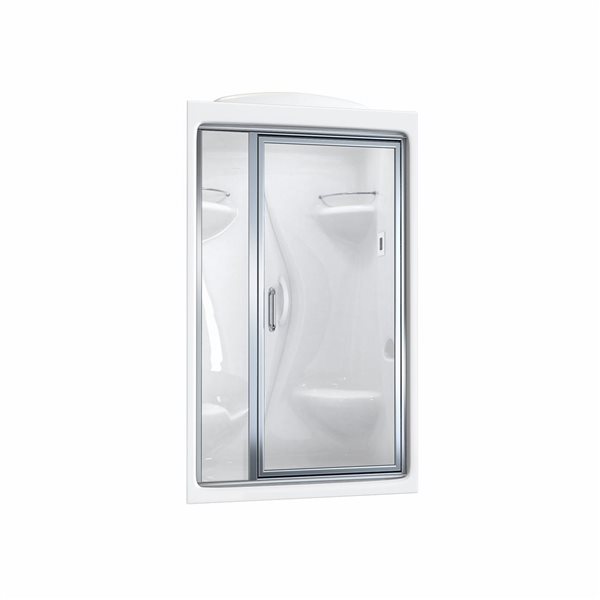 Maax Paro White 36 x 50 x 85.25-in Steam Shower Kit Chrome Door Right Hand Seat