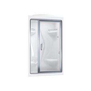 Maax Paro White 36 x 50 x 85.25-in Steam Shower Kit Chrome Door Right Hand Seat