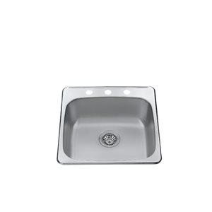 Craftx Drop-in 20 x 20.5-in Brushed Satin Single Bowl 3-hole Kitchen Sink