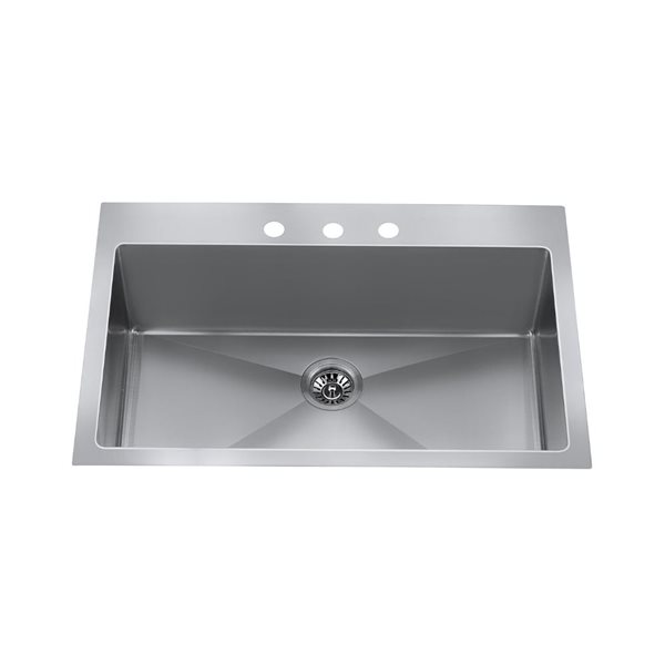 Craftx Undermount 32 x 18.88-in Brushed Satin Offset Drain Single Bowl Kitchen Sink