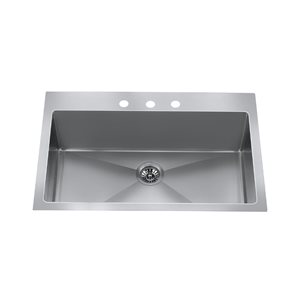 Craftx Undermount 32 x 18.88-in Brushed Satin Offset Drain Single Bowl Kitchen Sink