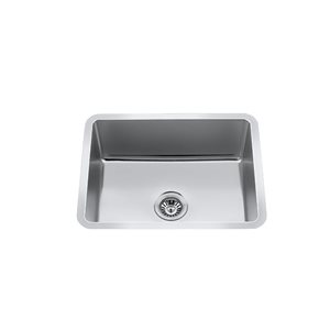 Craftx Undermount 23 x 18-in Brushed Satin Centre Drain Single Bowl Kitchen Sink