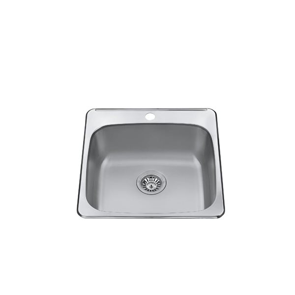 Craftx Drop-in 20 x 20.5-in Brushed Satin Single Bowl 1-hole Kitchen Sink