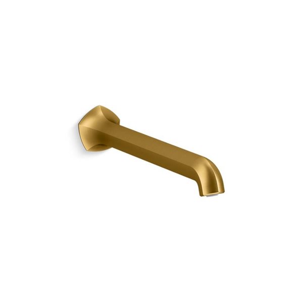 Kohler Brushed Moderne Brass Occasion Wall-mount 12-in bath spout