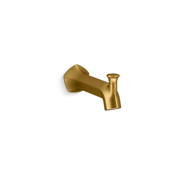 Kohler Brushed Moderne Brass Occasion Wall-mount 8-in diverter bath spout