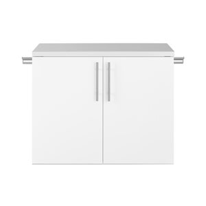 Prepac Hangups 30 x 24 x 16-in White Wood Composite Wall-Mounted Garage Cabinet