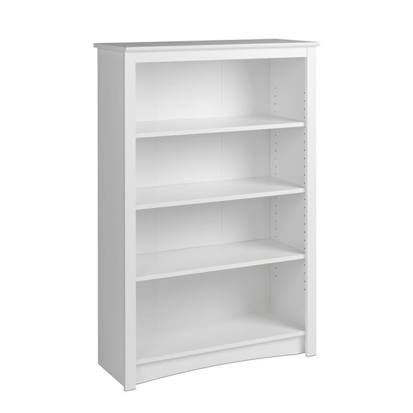 Prepac Transitional White Home Office 4-shelf Standard Bookcase