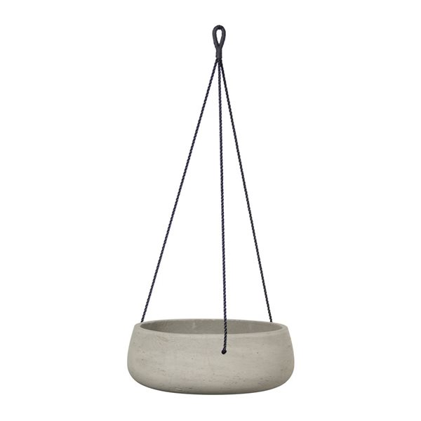 LH Imports 11.4-in W X 4.3-in H Cement Grey Concrete Hanging Planter