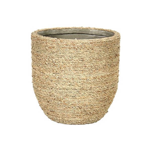 LH Imports 13-in W X 12.6-in H Beige Grass Concrete Planter