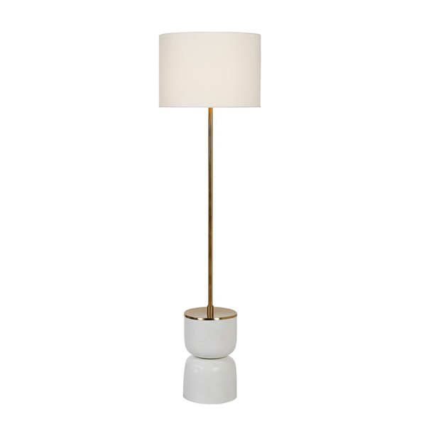 LH Imports Skye Orchid 60-in Contemporary White Floor Lamp