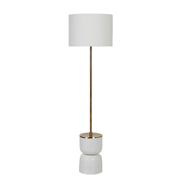 LH Imports Skye Orchid 60-in Contemporary White Floor Lamp