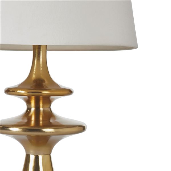 Lh Imports Skye Symphony 28-in Brass Standard Rotary Socket Standard Table Lamp With Fabric Shade