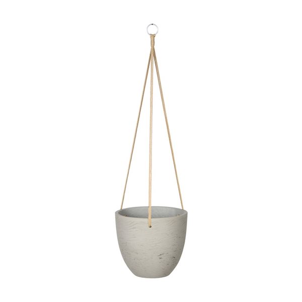 LH Imports 7.1-in W X 5.9-in H Cement Grey Concrete Hanging Planter