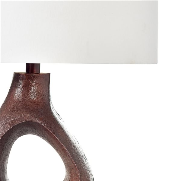 Lh Imports Skye Ember 26-in Copper Standard Rotary Socket Standard Table Lamp With Fabric Shade