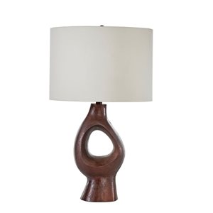 Lh Imports Skye Ember 26-in Copper Standard Rotary Socket Standard Table Lamp With Fabric Shade