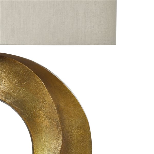 Lh Imports Skye Iris 26-in Brass Standard Rotary Socket Standard Table Lamp With Fabric Shade