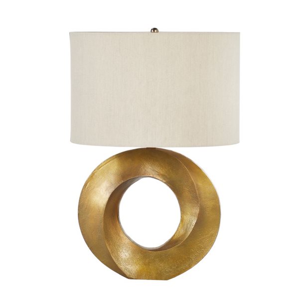 Lh Imports Skye Iris 26-in Brass Standard Rotary Socket Standard Table Lamp With Fabric Shade