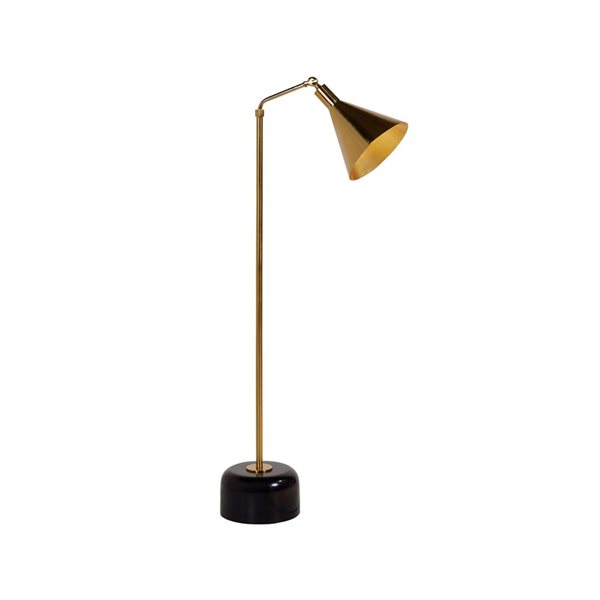 LH Imports Skye Lumia 52-in Contemporary Brass Swing-arm Floor Lamp