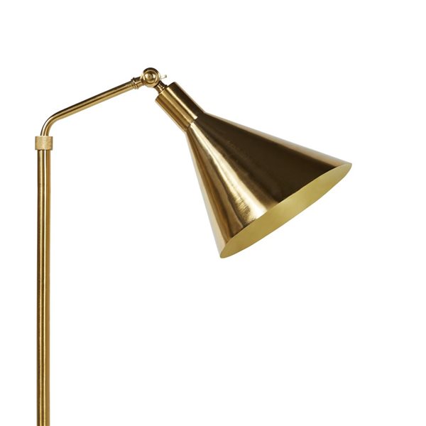 LH Imports Skye Lumia 52-in Contemporary Brass Swing-arm Floor Lamp